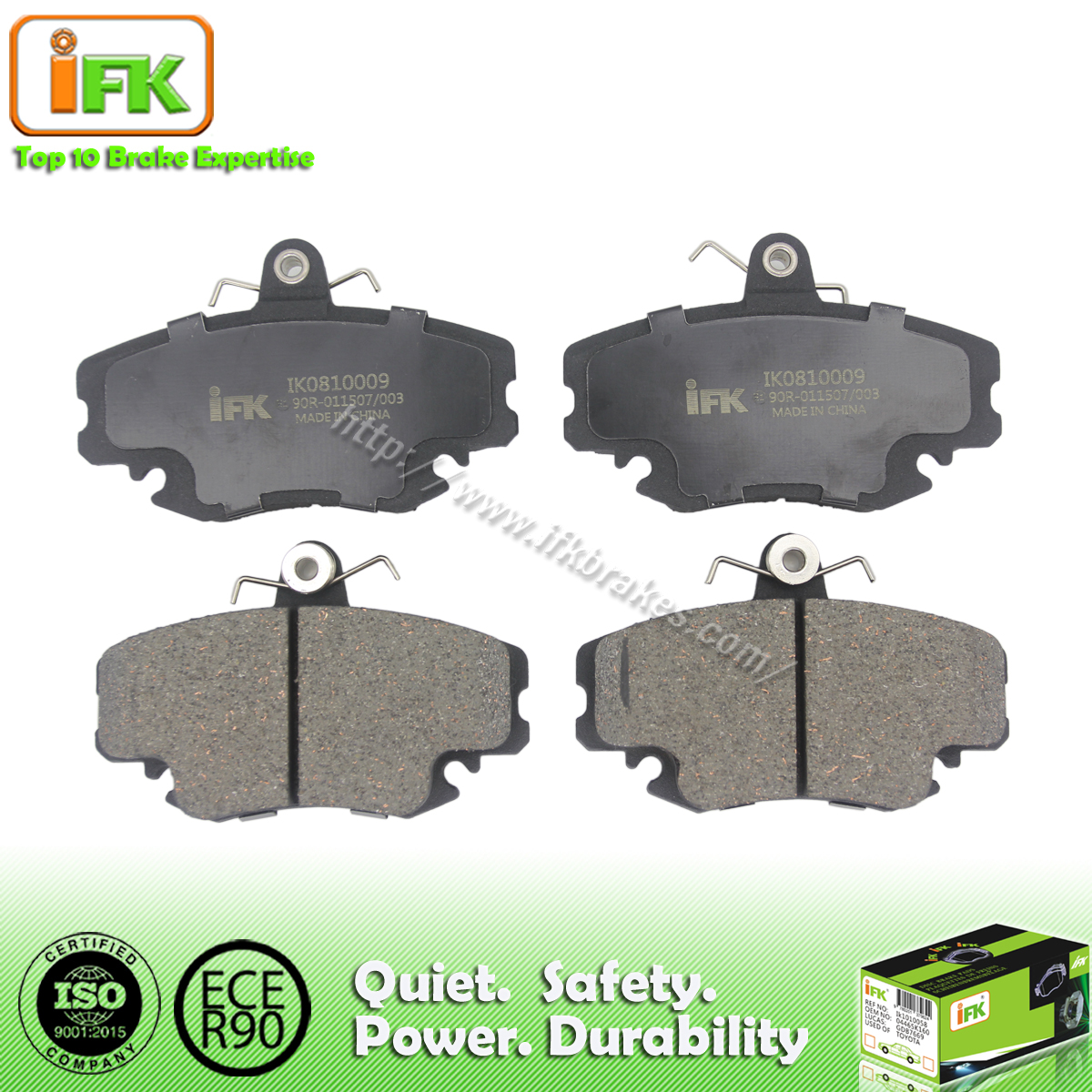 Fibra de hierro sin asbesto negro Auto Pad de freno
